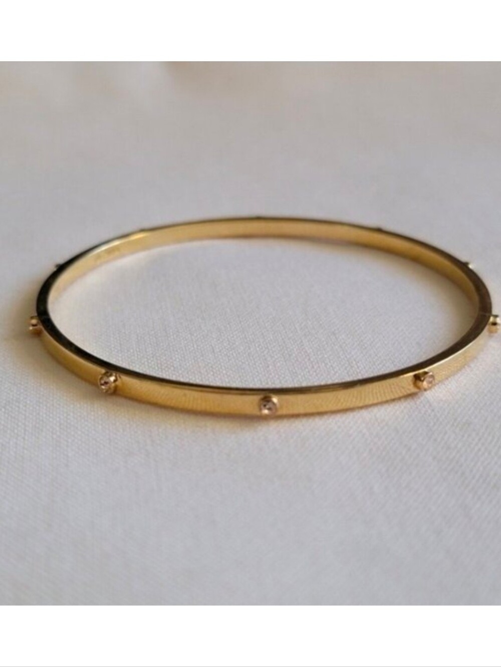Coach Womens Plated Brass & Cubic Zirconia Bangle Bracelet Size 7.5" EUC